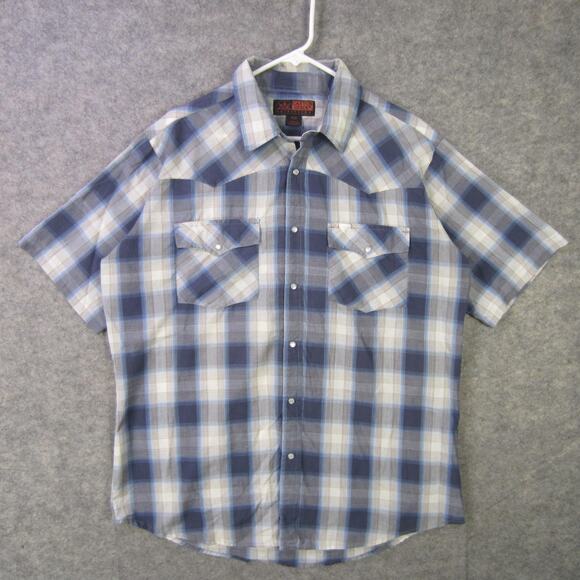 Canyon Guide Outfitters Shirt Mens XL Plaid Snap Western Pearl Short Sleeve - Picture 1 of 8